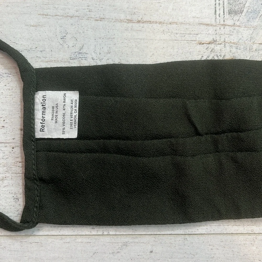 Reformation Dark Green Face Mask